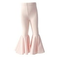 thumbnail image 1 of PINQI Children's Girls Fashion Flare Leggings Stretch Cotton Hem Pants Oversized Flare Pants Kids Girls Solid Color Dance Bell Bottoms(Pink-1,1-2 Years), 1 of 3