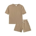thumbnail image 1 of PINQI Children's Kit Boys and Girls Summer Sports Kit Short Sleeve Solid Color Shorts Kit 2t Girls Clothes, 1 of 8
