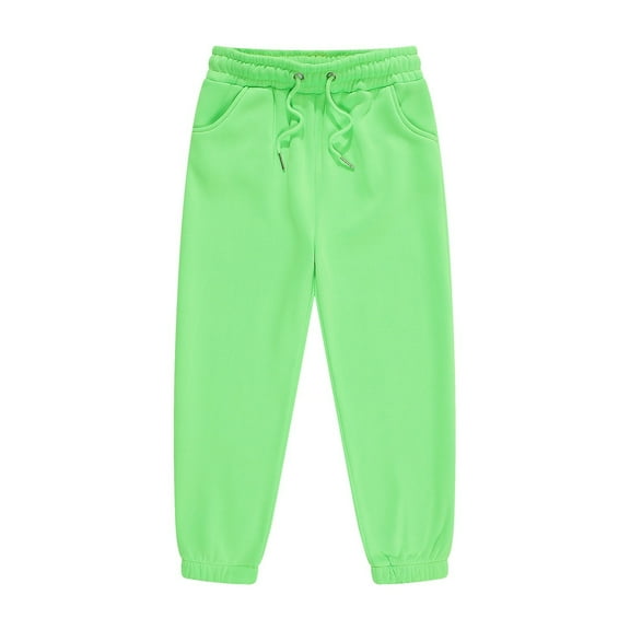 PINQI Children's Sweatpants Solid Color Fall and Spring Casual Pants for Boys and Girls Boys Black Pants Comfort Loose Sweatpants High Waist Trousers(Mint Green-B,18-24 Months)