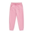 thumbnail image 1 of PINQI Children's Sweatpants Solid Color Fall and Spring Casual Pants for Boys and Girls Boys Black Pants Comfort Loose Sweatpants High Waist Trousers(Pink-B,18-24 Months), 1 of 7