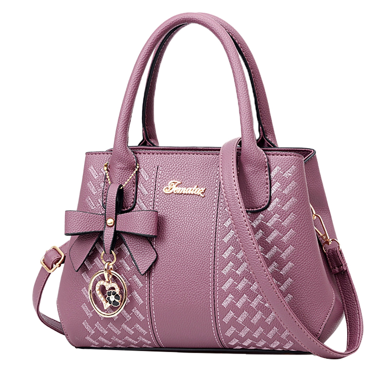 PINQI Classic European and American Fashion Purses and Handbags for Women Satchel Fashion Ladies Top Handle Shoulder Tote Bags(Purple,One Size)