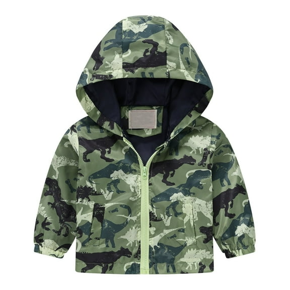 PINQI Clearance Coats Children Warm Coat Boys and Girls Small Children Spring Fall and Winter Casual Wind Printing Light Fashion Hooded Jacket(Camouflage,12-18 Months)