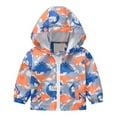 thumbnail image 1 of PINQI Clearance Coats Children Warm Coat Boys and Girls Small Children Spring Fall and Winter Casual Wind Printing Light Fashion Hooded Jacket(Orange,12-18 Months), 1 of 8