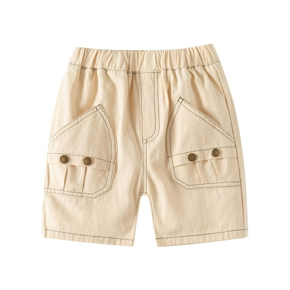 PINQI Elastic Waist Short Pants for Unisex Kids Toddler Baby Casual Stretchy Denim Summer Solid Color Hot Jean Shorts Soft Sweat Shorts