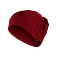 thumbnail image 1 of PINQI Female Fashion Headwrap Women Solid Beading Hat Ruffle Cancer Chemo Hat Wrap Cap Ladies Breathable Headwrap, 1 of 5