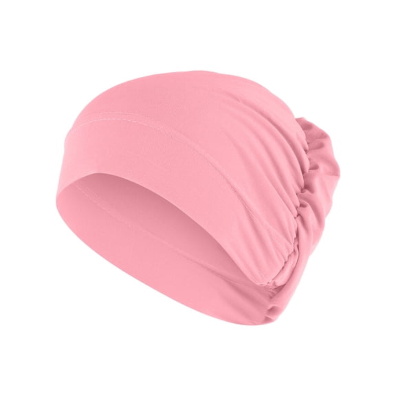PINQI Female Fashion Headwrap Women Solid Beading Hat Ruffle Cancer Chemo Hat Wrap Cap Ladies Breathable Headwrap
