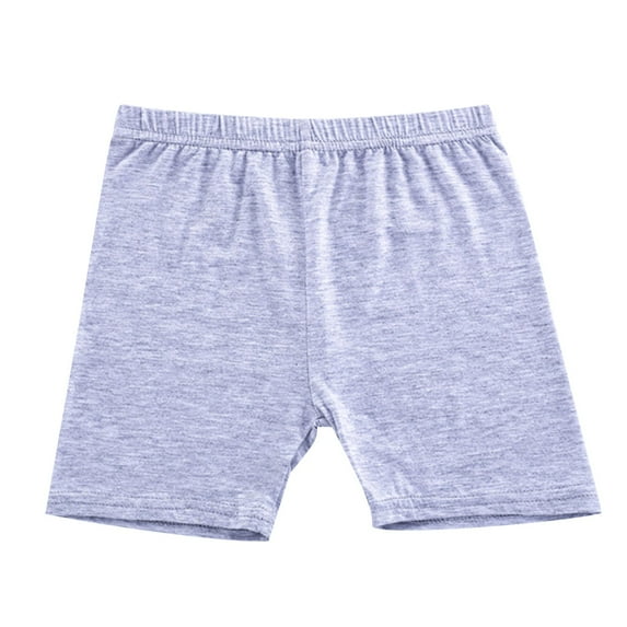 PINQI Girls' Breathable Shorts Kids' Solid Color Anti Slip Underwear Girls' Pants Baby Girls Medium and Large Children's Shorts(Grey-C,8-9 Years)