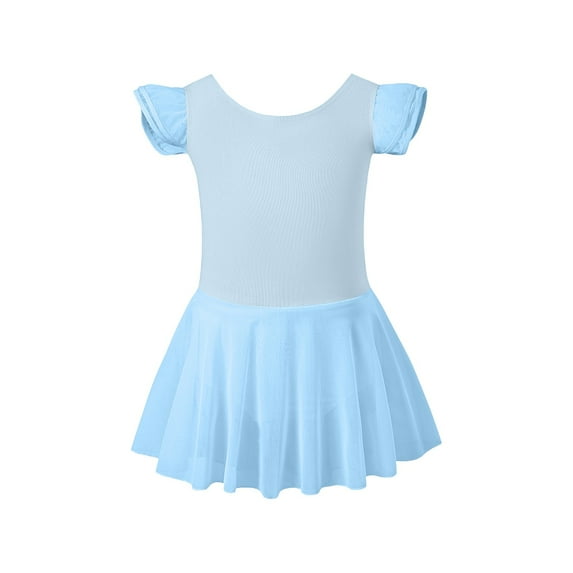 PINQI Girls Dresses,Cute Kids A Line Dresses for Toddler Girls Dance Dress Short Sleeve Ballet Dress Mini Dress for 2 To 13 Years