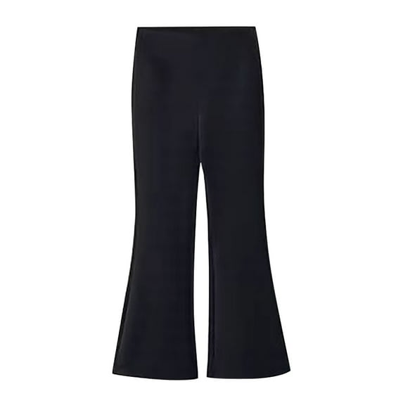 PINQI Girls Flare Leggings Bell Bottom Pants Summer Children's Wide Leg Leggings High Waisted Large Teen Girls Bell Bottoms(Black-3,8-9 Years)