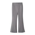 thumbnail image 1 of PINQI Girls Flare Leggings Bell Bottom Pants Summer Children's Wide Leg Leggings High Waisted Large Teen Girls Bell Bottoms(Grey-3,3-4 Years), 1 of 3