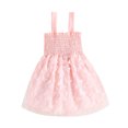 thumbnail image 1 of PINQI Girls Summer Casual Dress Toddler Girls Dress Summer Ruffle Sleeve Dresses Fashion Button Sleeveless Tie Back Sun-dress (B-Pink,6-7 Years ), 1 of 6