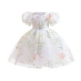 thumbnail image 1 of PINQI Holiday Flower Girls Sundress Girls Floral Printed Bubble Sleeve Puffy Gown Dress Dress Flower Girl Swing Birthday Party Dresses Pageant Gown, 1 of 9