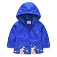 thumbnail image 1 of PINQI Kids Boys Snowsuit Windproof Girls Spring Fall Cute Cartoon Rabbit Print Button Long Sleeve Hooded Windbreaker Jacket for 1 to 5 Years, 1 of 4