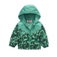 thumbnail image 1 of PINQI Kids Casual Outwear Toddler Baby Boys Girls Cartoon Dinosaur Rainbow Camouflage Zip Windproof Jacket Hooded Trench Lightweight Kids Coats Windbreaker Casual Outerwear, 1 of 8