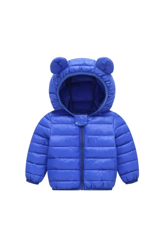 Kids Christmas Outwear Toddler Kids Baby Girls Boys Hooded Outdoor Jacket Thick Warm Windproof Coat for 6M to 4 Years