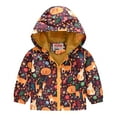 thumbnail image 1 of PINQI Kids Clothes Toddler Boys Girls Casual Jackets Printing Cartoon Hooded Outerwear Zipper Coats Long Sleeve Windproof Coats, 1 of 4