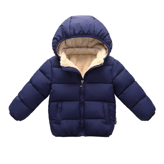 PINQI Kids Down Outerwear Child Toddler Baby Boys Girls Solid Winter Hooded Coat Jacket Thick Warm Outerwear Clothes for 1 to 6 Years