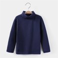 thumbnail image 1 of PINQI Kids Fall Winter Blouse Baby Girls Boys High Neck Candy Color Children's Long Sleeve Base T Shirt for 2 To 7 Years Fall Spring Clothes(b-Navy,7-8 Years), 1 of 4