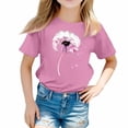 thumbnail image 1 of PINQI Kids Graphic Tees Cute Cat Sunflower T Shirts Girls Summer Short Sleeve Tops Cotton Crewneck Athletic Basic Tee, 1 of 5