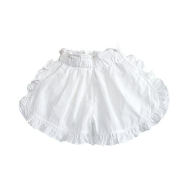 PINQI Kids Lightweight Short Pants Girls' Summer Shorts Medium Children's Ruffled Lace Casual Pants Children's Short Pants 1-8 Years