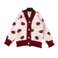 thumbnail image 1 of PINQI Kids Loose Snowsuit Toddler Children Baby Boys Girls Cute Cartoon Ruffled Long Sleeve Sweater Cardigan Knitted Coat Jacket, 1 of 7