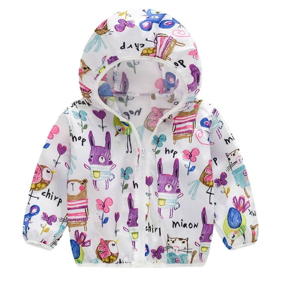 PINQI Kids Warm Blouse Toddler Boys Girls Long Sleeve 𝐒𝐮𝐧𝐬𝐜𝐫𝐞𝐞𝐧 Zipper Jackets Printing Cartoon Hooded Outerwear Zipper Coats for 1 to 5 Years