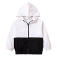 thumbnail image 1 of PINQI Kids Warm Clothes Toddler Boys Girls Patchwork Coat Jacket Long Sleeve Kids Fashion Zipper Tops Hooded Outwear for 1 to 5 Years, 1 of 6