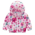 thumbnail image 1 of PINQI Kids Warm Tops Toddler Boys Girls Sun-screen Jackets Printing Cartoon Hooded Outerwear Zipper Coats Lightweight Top for 1 to 5 Years, 1 of 2