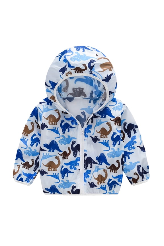 Kids Zipper Outwear Toddler Boys Girls Long Sleeve 𝐒𝐮𝐧𝐬𝐜𝐫𝐞𝐞𝐧 Jackets Printing Cartoon Hooded Outerwear Zipper Coats