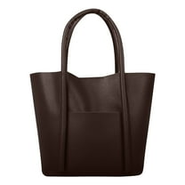 PINQI Large Tote Bag for Women Work Solid Color Large Capacity Shoulder Bag Ladies Fashion Leather Travel Purses and Handbags(A,One Size)