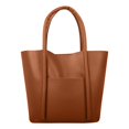 thumbnail image 1 of PINQI Large Tote Bag for Women Work Solid Color Large Capacity Shoulder Bag Ladies Fashion Leather Travel Purses and Handbags(Brown,One Size), 1 of 5