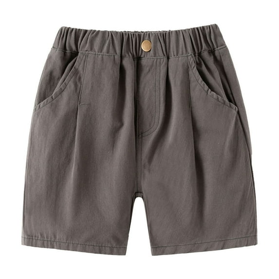 PINQI Lightweight Short Pants for Toddler Baby Boys Casual Stretchy Denim Summer Solid Color Hot Jean Shorts Pull On Jogger Shorts with Pockets
