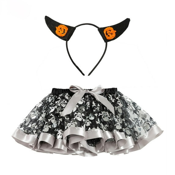 PINQI Lightweight Short Skirt for Baby Kids Girls Tutu Halloween Party Dance Ballet Toddler Baby Skirt+Hairband Girl Tutu Skirt Birthday Tutu Skirts for Girls