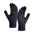 thumbnail image 1 of PINQI Multi-Purpose Teen Girls Comfortable Gloves Men Gloves Winter Reinforced Knitted Wool Cycling Screen Gloves Anti-Slip Full Fingers Gloves for Cold Weather(Navy,M, 1 of 1