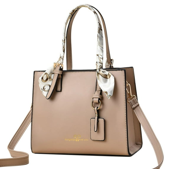 PINQI Purses and Handbags for Women's,Ladies Tote Bag Fashion Handbags Ladies Purse Satchel Shoulder Bags PU Leather Bag(Khaki,One Size)