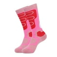 thumbnail image 1 of PINQI Ski Socks Kids Winter Thermal Snow Socks Skiing Snowboarding Skating Socks for Boys Girls Youth Non Slip Socks for Child Home Socks Children Walking Socks (Pink,7-12Years), 1 of 5