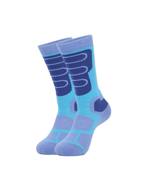 Ski Socks Kids Winter Thermal Snow Socks Skiing Snowboarding Skating Socks for Boys Girls Youth Non Slip Socks for Child Home Socks Children Walking Socks (Blue,3-6Years)