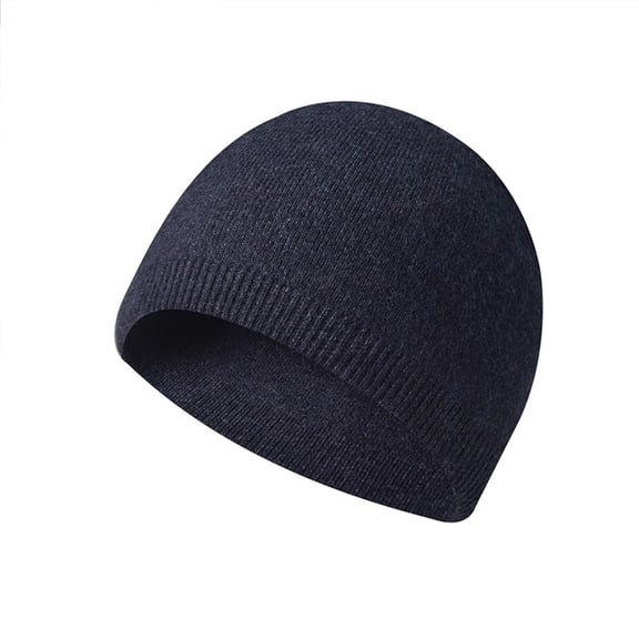 PINQI Snow Skull Cap for Men's and Women's Fashionable Warm Knitted Hat Small Woolen Hat Casual Hat Knit Beanie Winter Hat Cold Weather(Navy,One Size
