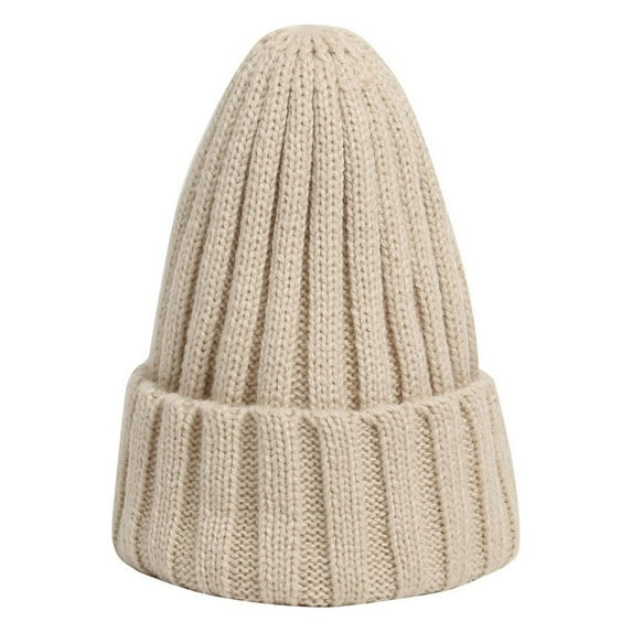 PINQI Sport Cap Winter Hats for Men Women Soft Warm Knit Hat Stocking Cap Soft Warm Slouchy Knit Hat Ski Stocking Cuffed Cap(Beige,One Size