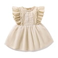 thumbnail image 1 of PINQI Summer Little Girls Dress Toddler Sleevees Dresses Kids Baby Girls Lace Flying Sleeve Netting Princess Dress for 0 to 24 Months, 1 of 9