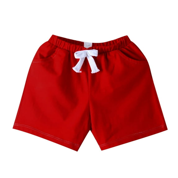 PINQI Summer Shorts for Kids Children's Candy Colored Colored Cotton Shorts Sports Pants Spring Summer Elastic Waist Comfortable Casual Student Kindergarten Boys and Girls Shorts