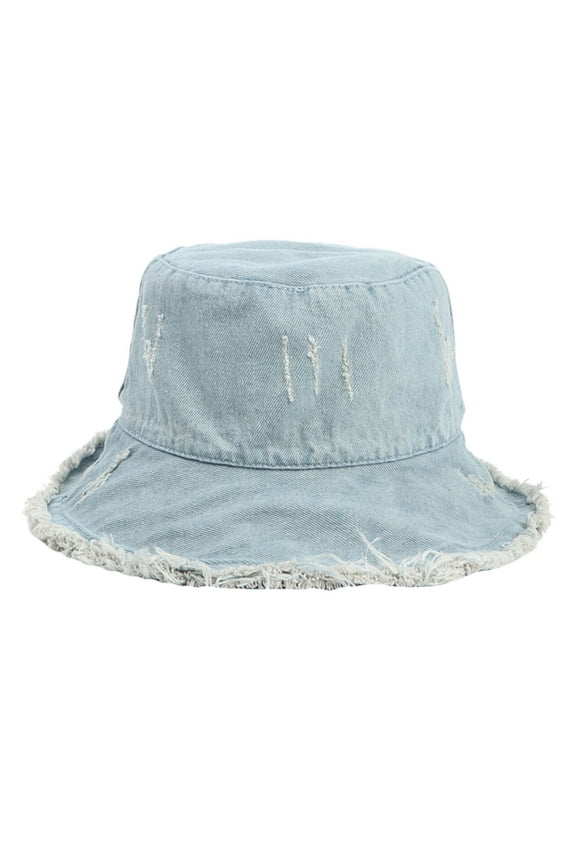 Sun Hat for Women Sun Hats for Teen Girls Spring Autumn Winter Casual Wide Brim Cotton Bucket Hat Beach Vacation Travel Accessories(Light Blue,One Size