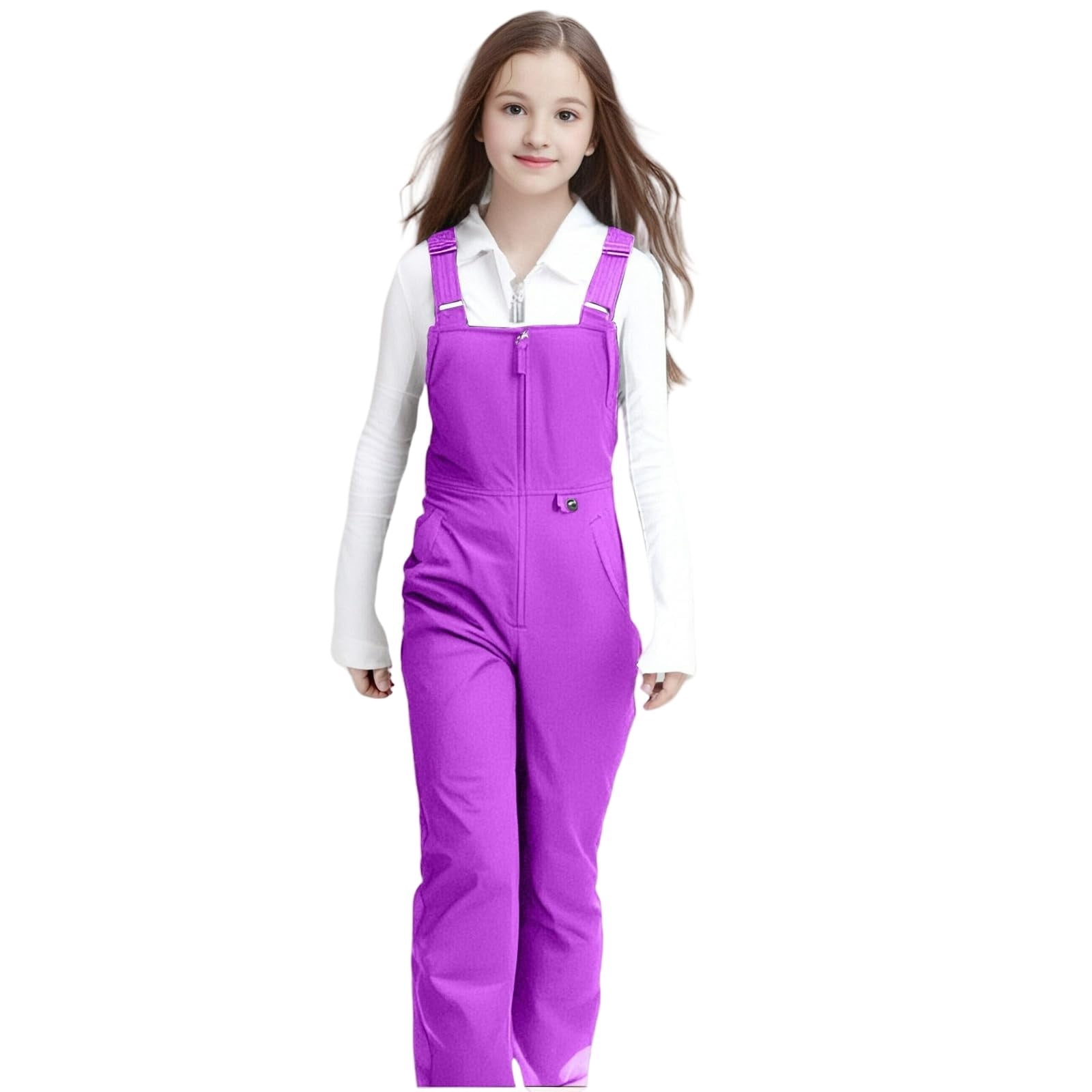 PINQI Teen Girls Bib Snow Pants Winter Waterproof Insulated Snowpants ...