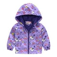 thumbnail image 1 of PINQI Toddler Baby Boys Girls Zip Up Cartoon Print Jacket Hooded Long Sleeve Coat Kids Windbreaker Coats Casual Fall Spring Clothes, 1 of 7