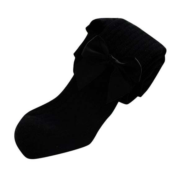 PINQI Toddler Beach Pants Kids Baby Girls Cotton Bow Leggings Knitted Pantihose Stretchy Basic Full Length Pants Pantyhose for Spring Autumn Stocking