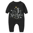 thumbnail image 1 of PINQI Toddler Birthday Clothes Set My First New Year Clothes Baby Boy Girl New Year Outfits Letter Print Romper Jumpsuit Outfits Set 0-12 Months(a-Black,6-9 Months), 1 of 4