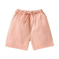 thumbnail image 1 of PINQI Toddler Boy Sport Running Shorts Solid Color 2025 Baby Boys Patchwork Cotton Summer Autumn Short Pants Pants with Pockets (Pink-A,7-8Years), 1 of 9