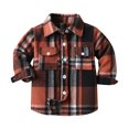 thumbnail image 1 of PINQI Toddler Boys Girls Shirt Coat Jacket Plaid Long Sleeve Kids Turn Down Collar Button Tops with Pocket Outwear for Girls Boys Spring Fall(E-1,12-18 Months), 1 of 8