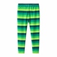 thumbnail image 1 of PINQI Toddler Daily Wear Pants St. Patricks Day Lucky Straw Pants Striped Print Kids Breathable Leggings Toddler Elastic Leggings, 1 of 7
