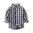 thumbnail image 1 of PINQI Toddler Fashion Blouses 1-5 Years Boys Fall Winter Solid Color Long Sleeve Gentleman's Shirt with Lapel Collar and Buttons Wedding Wear(Black-b,4-5 Years, 1 of 2